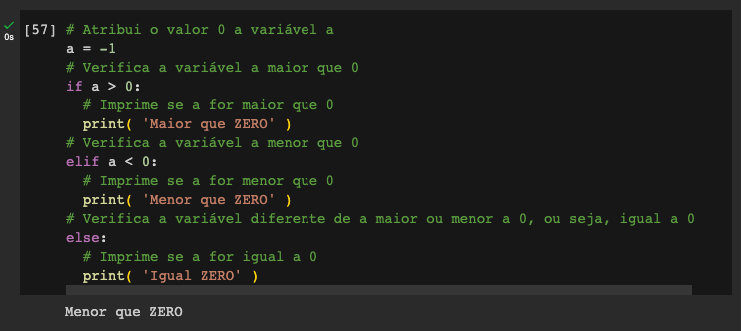 Exemplo elif de Condicional if, elif e else em Python